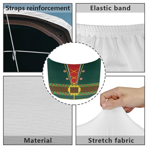Image of Renewold Christmas Clothes Pattern Green, Car Hood Cover, Vehicle Hood Wrap Blanket, Women Men Automotive Exterior Accessories, Elastic for Outdoor Indoor Xmas Winter Holiday Party