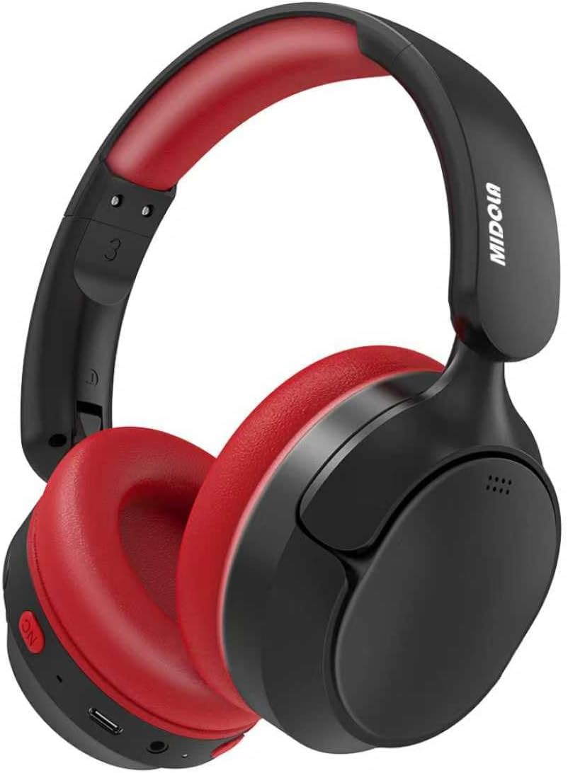 MIDOLA Active Noise Cancelling Kids Headphones Bluetooth 5.4 Wireless Volume Limited 85/94dB,Type C Fast Charging,Over Ear Foldable with Mic Aux Cord for Toddler Child Pad Tablet Black