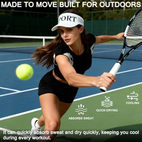 ZHAOCAI Visor Cap für Damen Herren 2 Stück Unisex Sonnenkappe Atmungsaktiv und Schweißabsorbierend Sommer Sonnenvisier Golf Tenniskappe für Golf Baseball Tennis Radfahren Outdoor