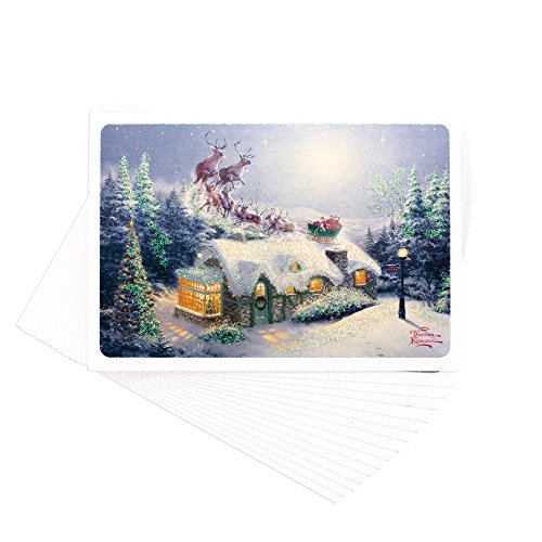 Hallmark Thomas Kinkade Christmas Boxed Cards, Santa (16 Cards And 17 Envelopes) #TOP4
