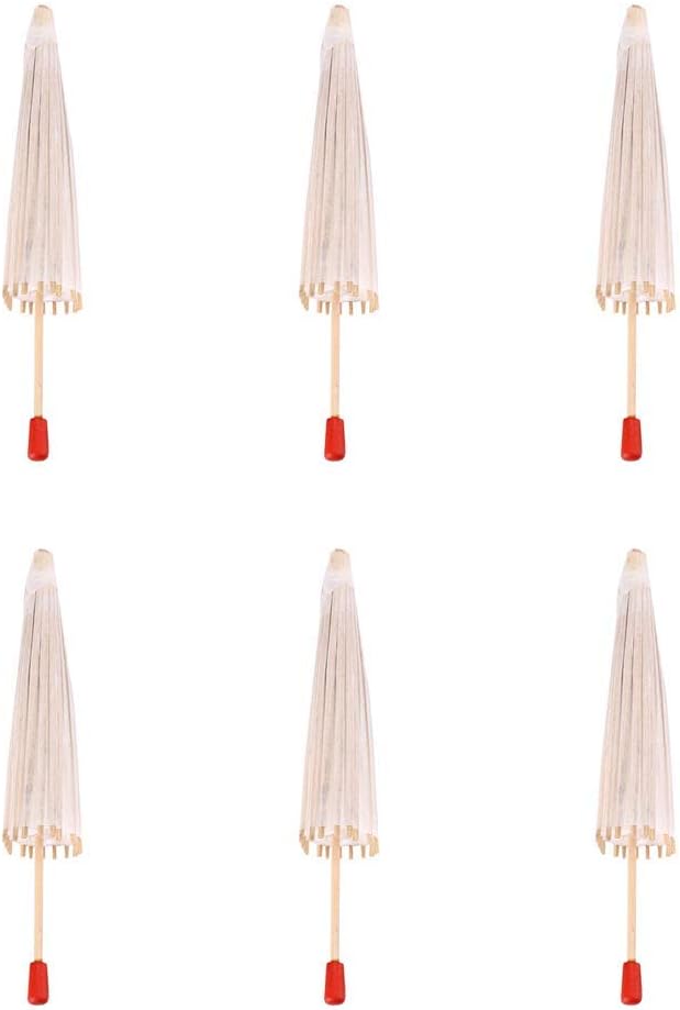DIY Paper Umbrella, Paper Parasol DIY Hand Painting Decorative Paper Umbrella for Photography Prop Stage performance Dancing and Wedding Decor(Diameter 20cm,6pcs)