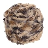 PATIKIL 70 Yards Fur Yarn, 100 Grams Soft Plush Fluffy Chunky Polyester Faux Fur Eyelash Yarn for Crocheting Hand Knitting Blanket Hats Crochet Crafting, Yellow Brown