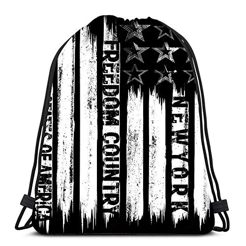Lmtt Mochilas con cordón El Tema Ciudad de Nueva York Libertad Estilizada Bandera Estadounidense
