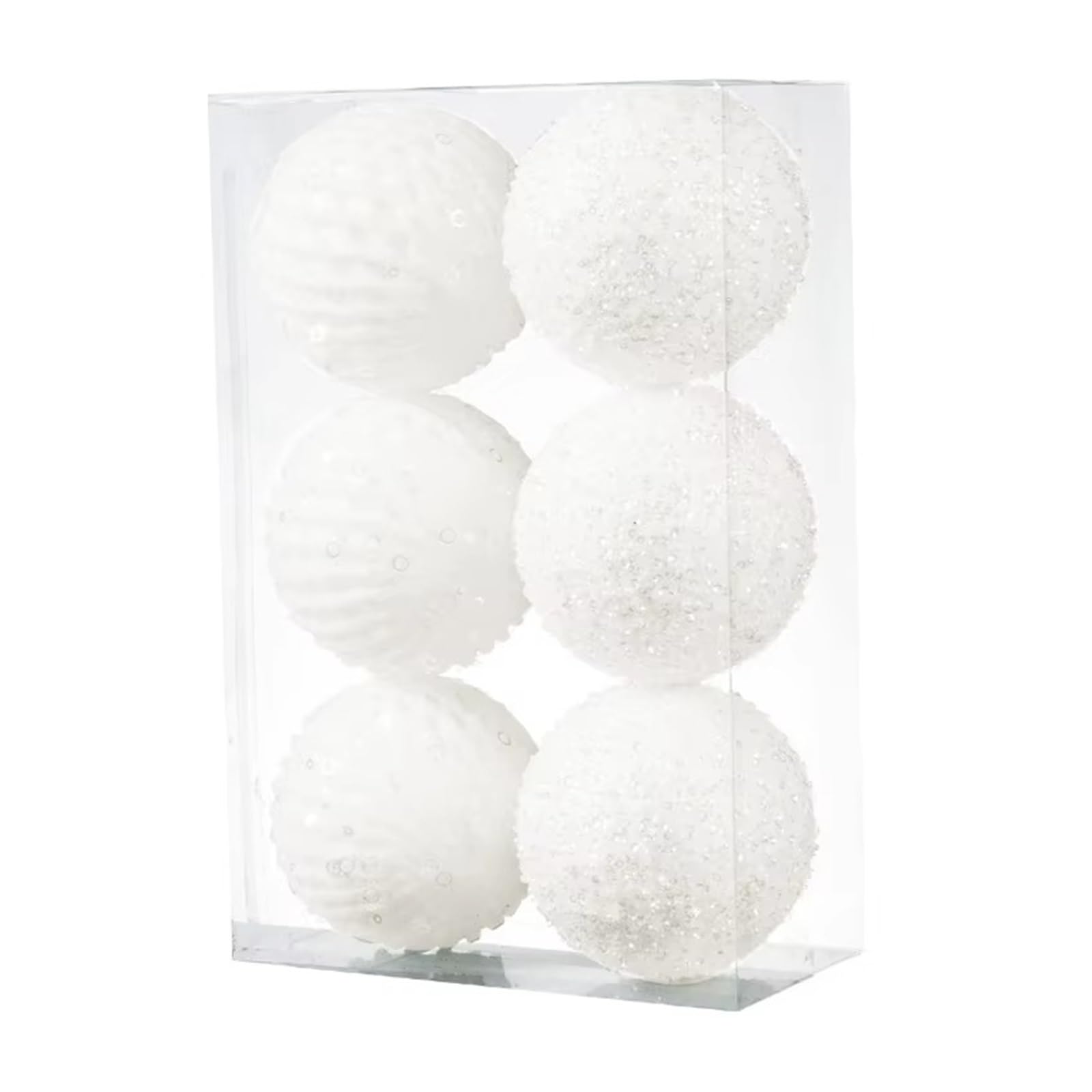 Palline Di Natale Ornamenti for palline di Natale da 10 cm Decorazioni natalizie infrangibili Palline for albero for for feste nozze 8 Sospeso(White,10cm-6pcs)