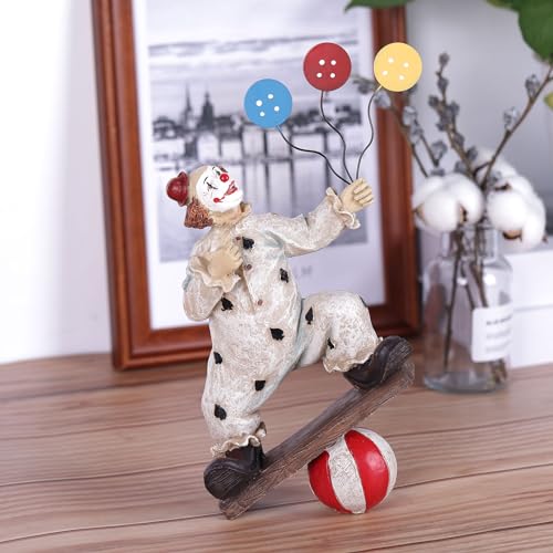 orenm Creative Clown Circus Statues,Interesting Home Decor Resin Sculpture,Handmade Crafts Collectible Art Figures Decor Ornament,Christmas,Parties and Events Desktop Decor (Balloon) by orenm - Image 5