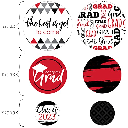 Big Dot Of Happiness Red Grad - Best Is Yet To Come - 2023 Graduation Party Giant Circle Confetti - Red Grad Party Decorations - Large Confetti 27 Count #TOP1