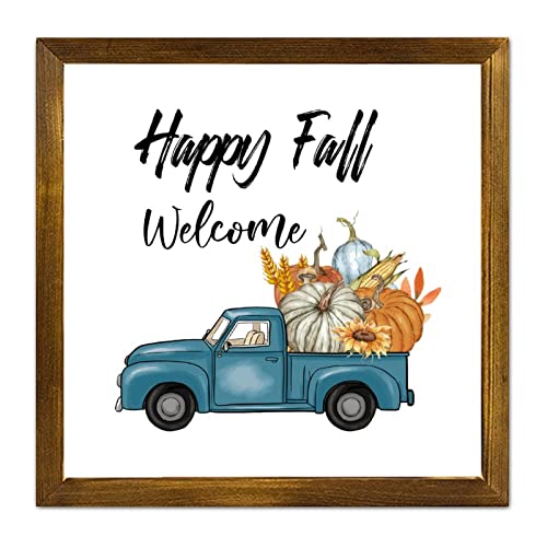 Décoration murale primitive Welcome Happy Fall pour maison chaleureuse