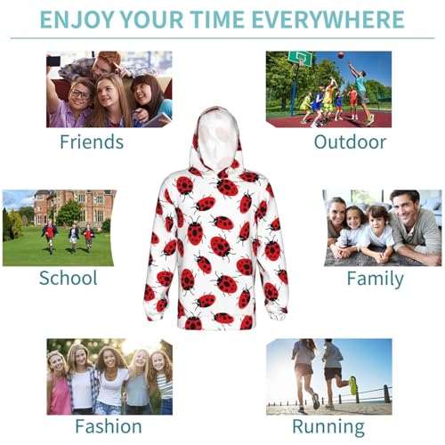 Colorful Ladybird Kid Hoodies Boys Sweatshirts Girls Pullover with Pocket 6
