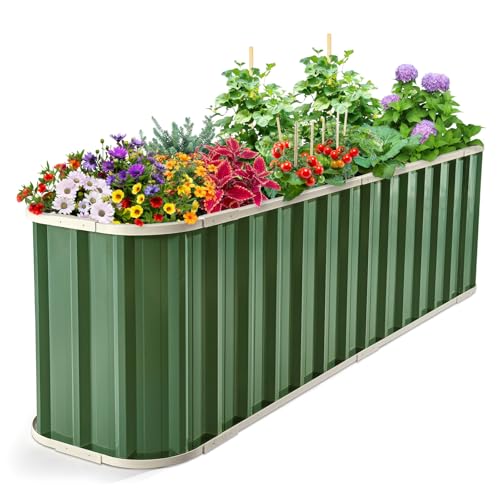 KING BIRD Raised Garden Bed 68x36x12 in Galvanized Steel Planter Kit