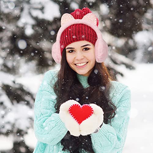 Ziivard Ear Muffs For Girl Women Winter Ear Warmers Cute Cat Ears Warm Furry Plush Headband Earmuff Ear Covers For Cold Weather (Pink) #TOP4