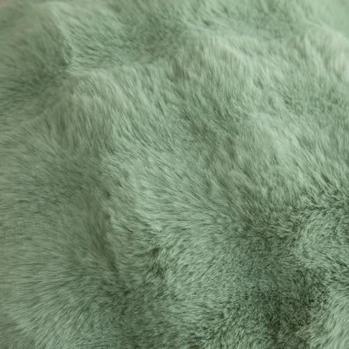Image of MANDIOO Pack of 2 Thick Plush Wool Decorative Throw Pillow Covers Super Soft Wave Bubble Fur Velvet Cushion Covers Pillow Shams for Couch Bed Living Room 22x22 Inch Sage Green