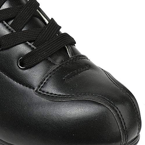 YYW Roller Skates for Women Men, High Top PU Leather Classic Double-Row Indoor Outdoor Roller Skates for Beginner a Shoes Bag (Black Flash Wheel, 37) - 2