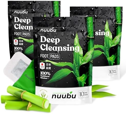 Nuubu Fußpflaster (30 Pflaster), natürliche Fußpads mit Bambusessig und Turmalin