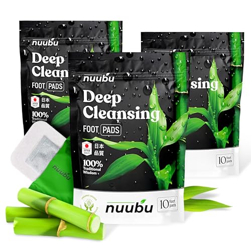 Nuubu Fußpflaster (30 Pflaster) natürliche Fußpads mit Bambusessig und Turmalin