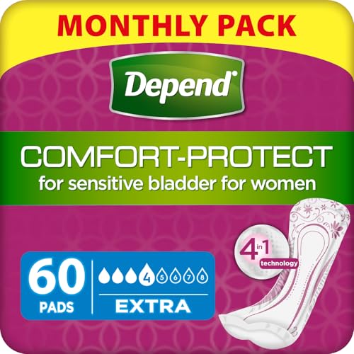 Depend Extra Incontinence Pads for Women - 60 Pads