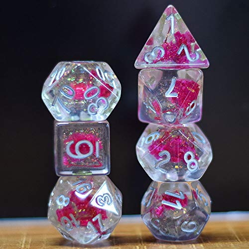cusdie Flowers Dice DND Dice Polyhedral Dice Sets for Dungeons and Dragons RPG
