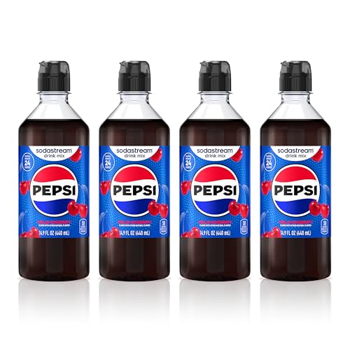 Image of SodaStream Pepsi Wild Cherry New Pour Bottle Drink Mix (440ml, Pack of 4)