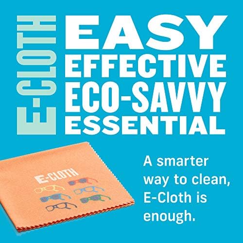 E-Cloth Glasses Microfibre Cloth, Streak-Free Cleaning Cloth for Sunglasses, Eyeglasses and Lens, Orange, 1 Pack