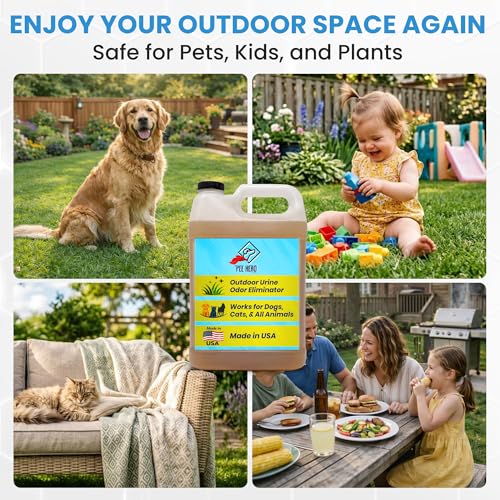 Image of Pee Hero Turf Odor Eliminator for Dogs 1 Gallon Concentrate (Makes 16 Gallons Solution), Cat Urine Odor Eliminator - Dog Urine Odor Eliminator Concentrate, Turf Cleaner for Pet Urine Outdoor