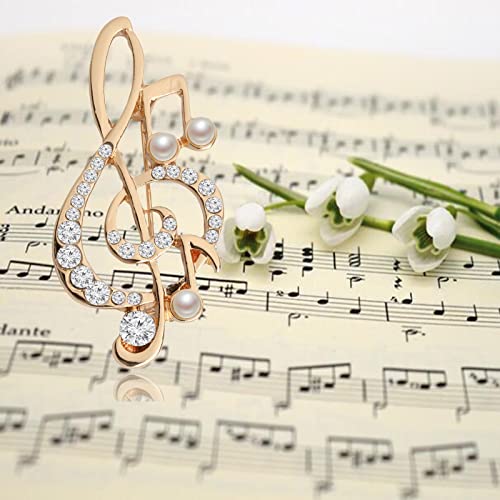 Image of POTIY Musical Note Pin Treble Clef Musician Lapel Musical Note Pin Brooch Music Jewelry Singer Jewelry