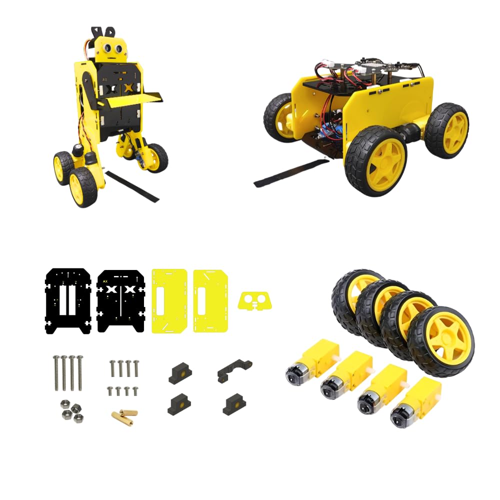 - 10-in-1 Modular Robot Chassis - STEM DIY Kit for Kids, Toys for Boys 7-14 Years, Gift for Girls Age 8-10 Years, High-Quality Laser-Cut Frame, Perfect Base for Robotics Projects
