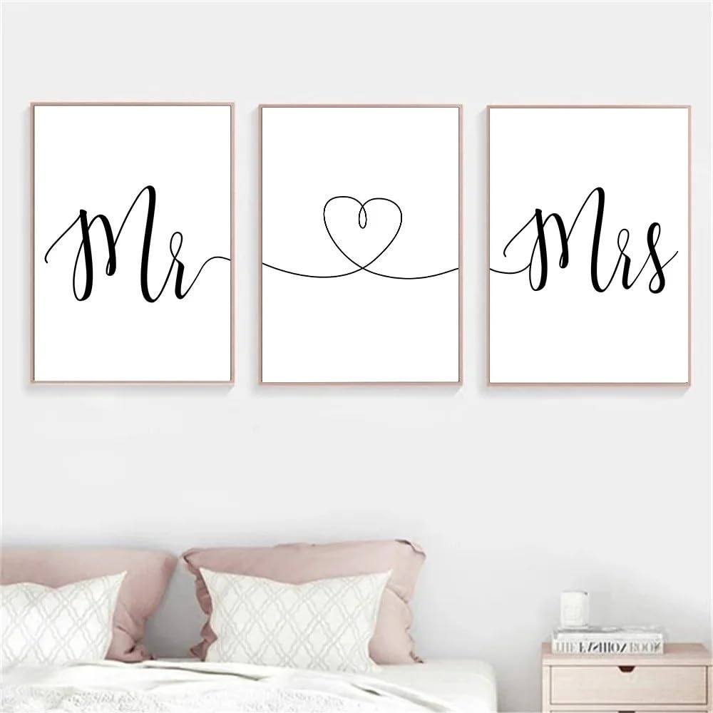 WUHBCZ Art Pictures-Abstract Calligraphy Poster Print Black And White Minimalist Wall Art Canvas Painting Pictures Living Room Kitchen Office Home Decor-50 * 70cm/3PCS (No Frame)