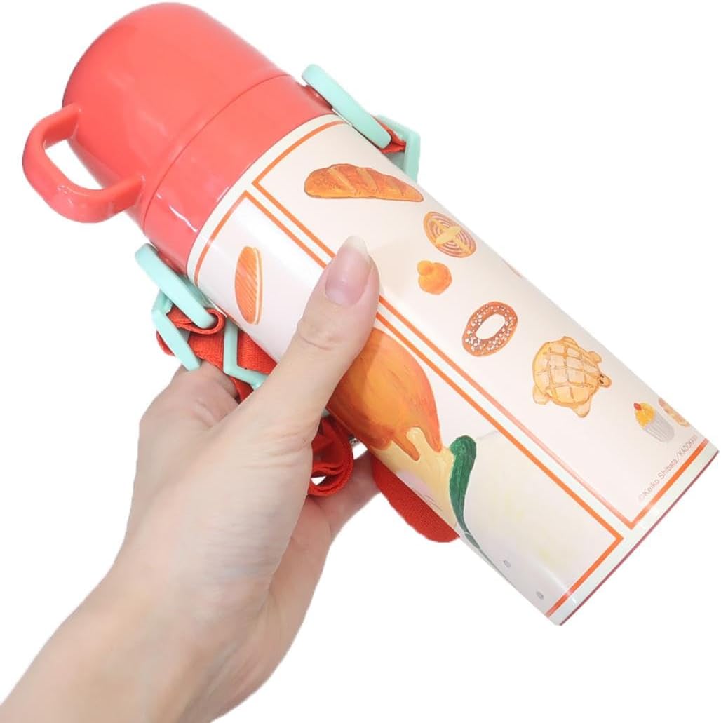 Skater SKDC4-A Children's Stainless Steel Water Bottle, 2-Way Direct Drinking, 16.5 fl oz (470 ml), Cup Drinking, 15.2 fl oz (430 ml), Lightweight Type, For Bread, Insulated, Insulated, Sports Bottle,