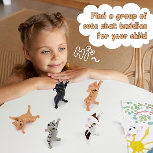 Athand CATTOYS-5PCS Cute Toys Cat Figurines - Funny Gift For Kids - Kawaii Cat Toys -Work On Balance - Ideal For Birthday, Christmas Stocking Stuffers - Animal Figures thumb #2