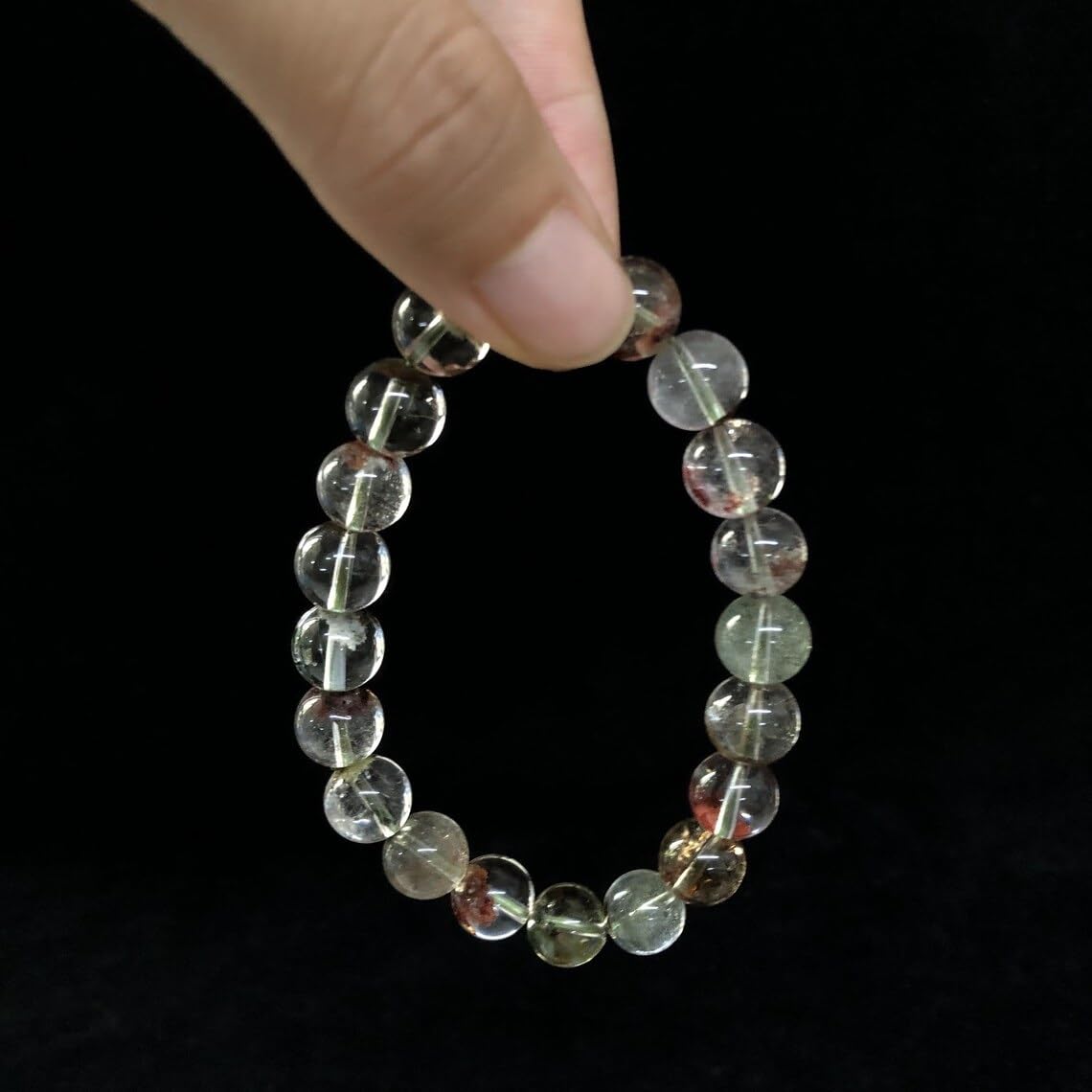 Braccialetto da giardino in quarzo fatto a mano con pietre semipreziose naturali da 10 mm, perline rotonde lisce ed elastiche, braccialetto bohémien, braccialetto per meditazione spirituale, bracciale