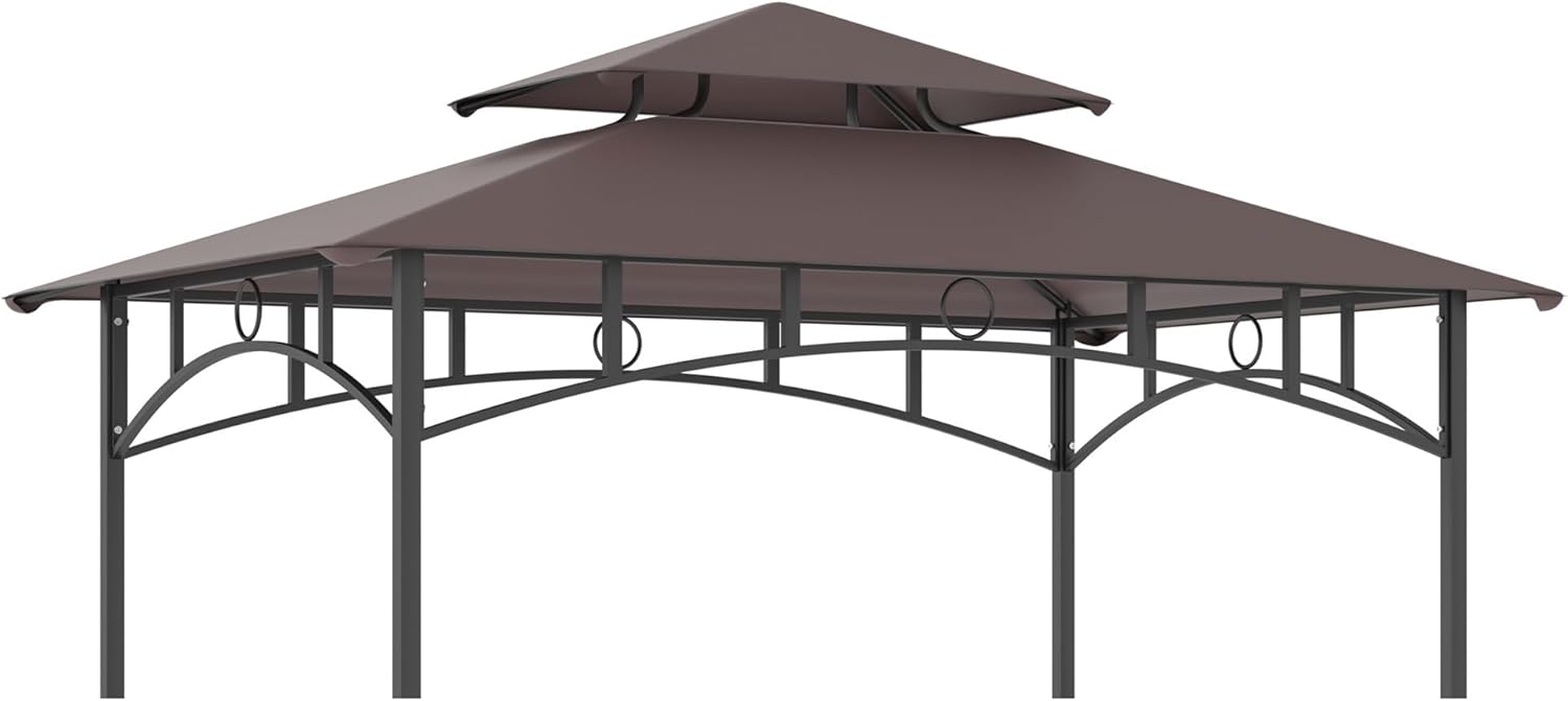 GOJOOASIS Grill Shelter Replacement Canopy Roof FIT for Gazebo 8‘x5'