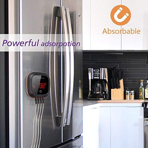 Miniatura 5 de Inkbird Termómetro para parrilla, termómetro para ahumar Bluetooth, termómetro digital de barbacoa con 150 pies, alarma y temporizador, termómetro