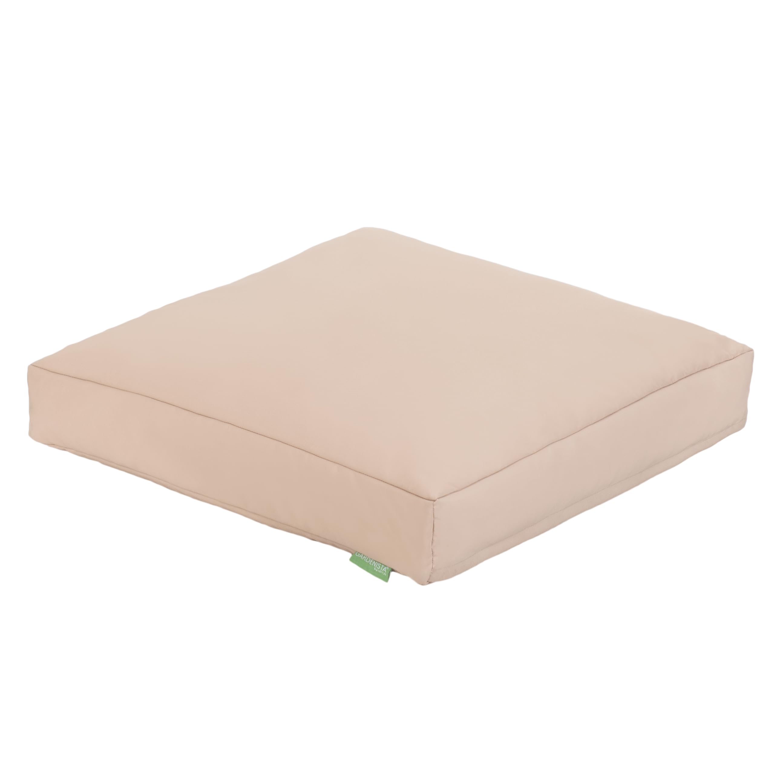 Gardenista Quadrato Cuscino da pavimento 60x60cm, Cuscino per Sedia Resistente all'acqua per Interni e per Esterni, Trapuntato Cuscino per Mobili da Giardino Morbido e Leggero (1, Pietra)