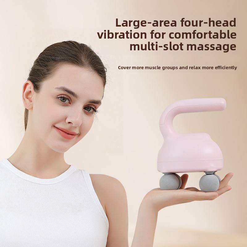 Image of Dealsure Percussion Massager Gun for Pain Relief | Rechargeable with 4 Heads | Handheld Massager Machine for Body Pain | for Back, Neck, Shoulder & Foot | Reduces Stiffness & Soreness