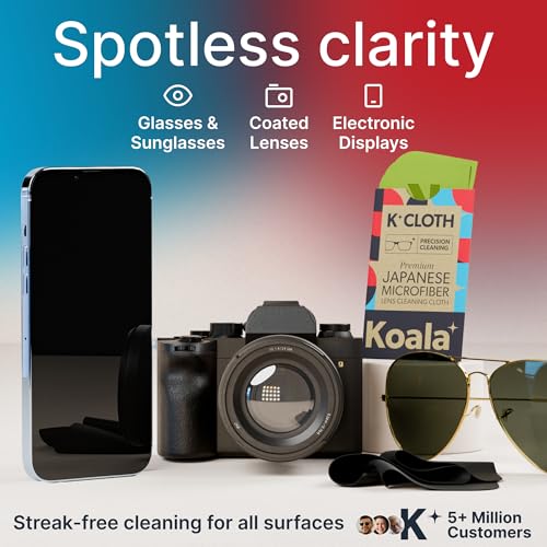 koala lens cleaning cloth  japanese microfiber  glasses cleaning cloths  eyeglass lens cleaner  eyeglasses camera vrar headset and screen cleaner  black amp green pack of 6