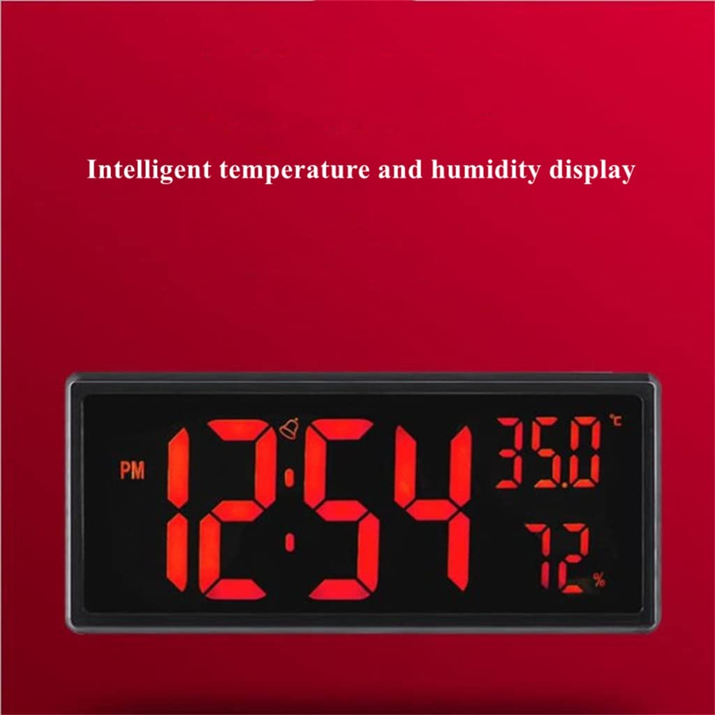 Reloj despertador digital con luz LED y función de temperatura, brillo que se oscurece por la noche