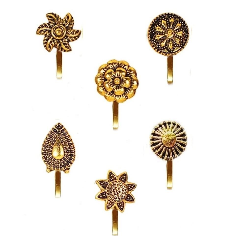 THANUS CRAFT Press on Nose pin Without Piercing Nose ring stud gold oxidised Jewellery For Ladies & Girls (B09XF6TXDP) Amazon Price History, Amazon Price Tracker
