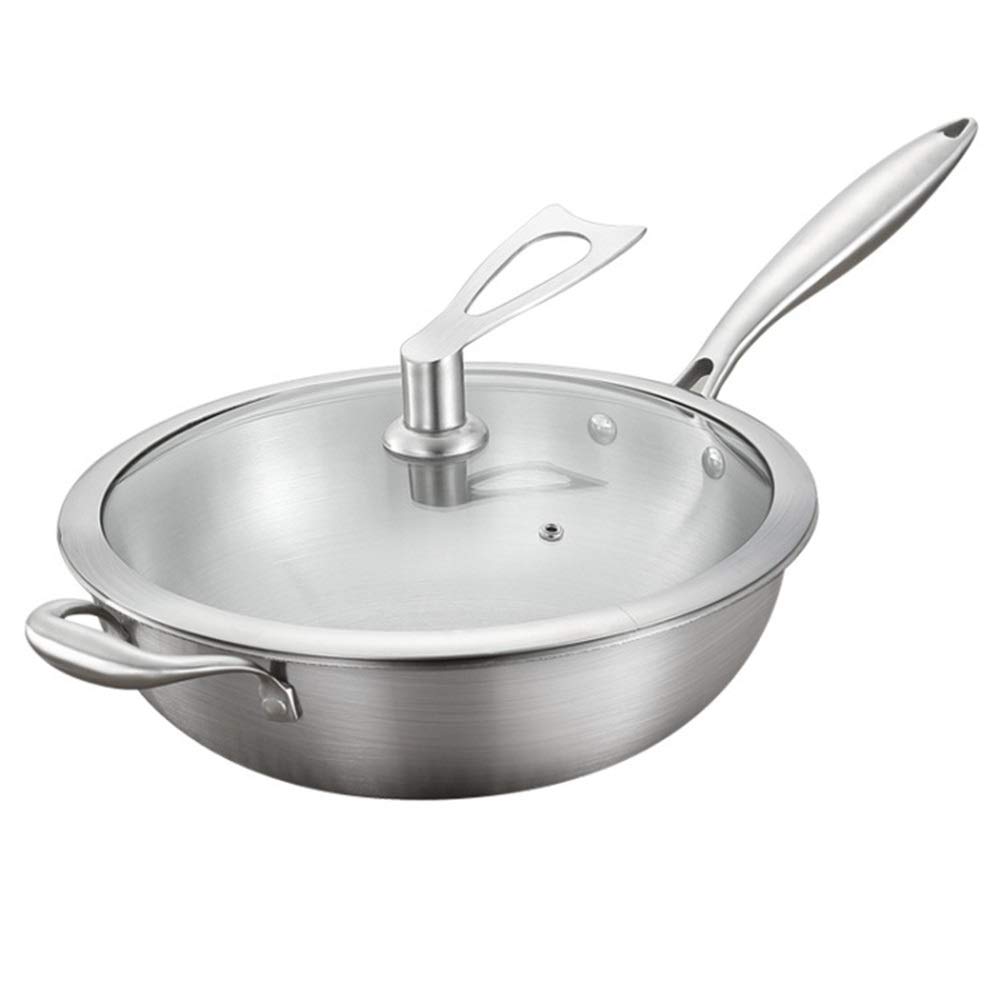 新しいフラットボトムノンステックフライパン Amazon｜平底中華鍋 ステンレス鋼のウォックコーティングされ