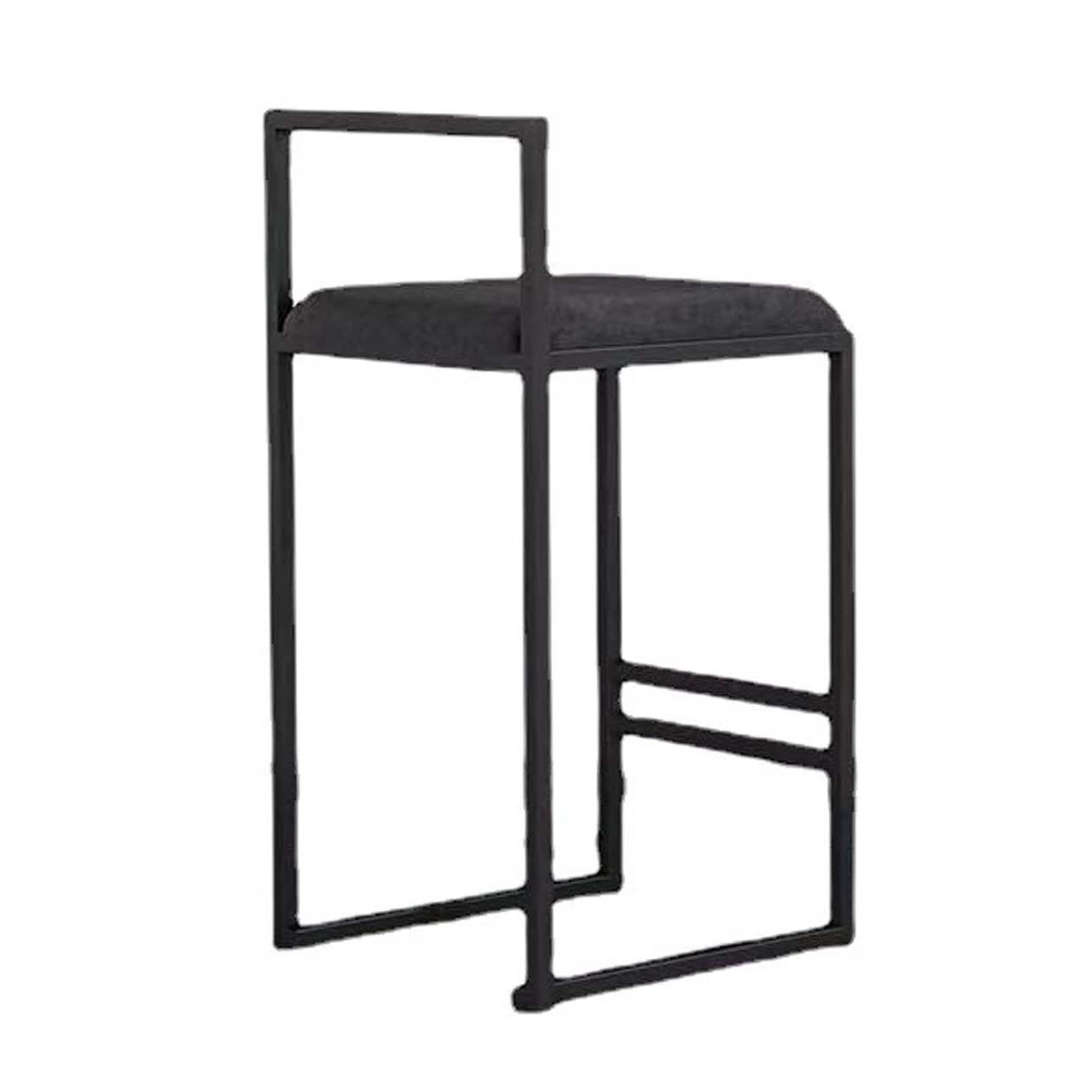 Tabouret de bar velours ergonomique avec dossier confortable pour comptoir de cuisine