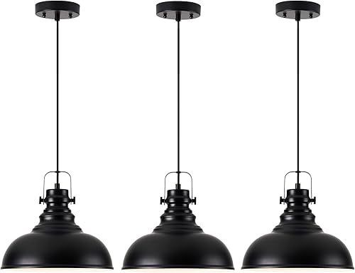 Lámpara colgante industrial, lámpara colgante de metal ajustable para decoración de granja, iluminación colgante vintage para cocina, restaurante,