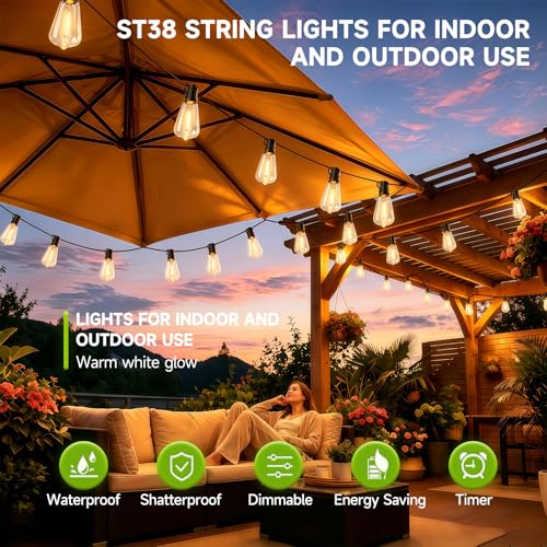 oneup Outdoor String Lights 200FT LED Patio Lights - image 2