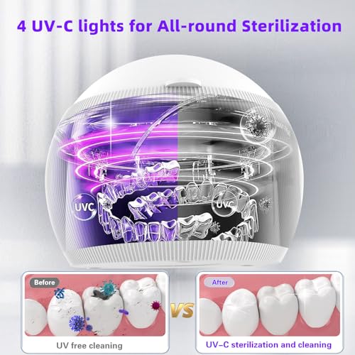 Voraiya Ultrasonic Cleaner Uv For Dentures, Aligner, Retainer, Whitening Trays, Night Dental Mouth Guard thumb #2