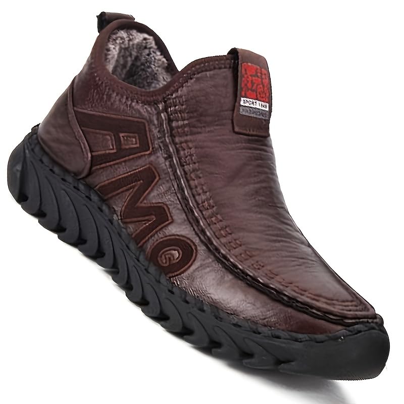 Men's Warm Fleece Shoes Comfortable Non-Slip Snow Boots, Winter4