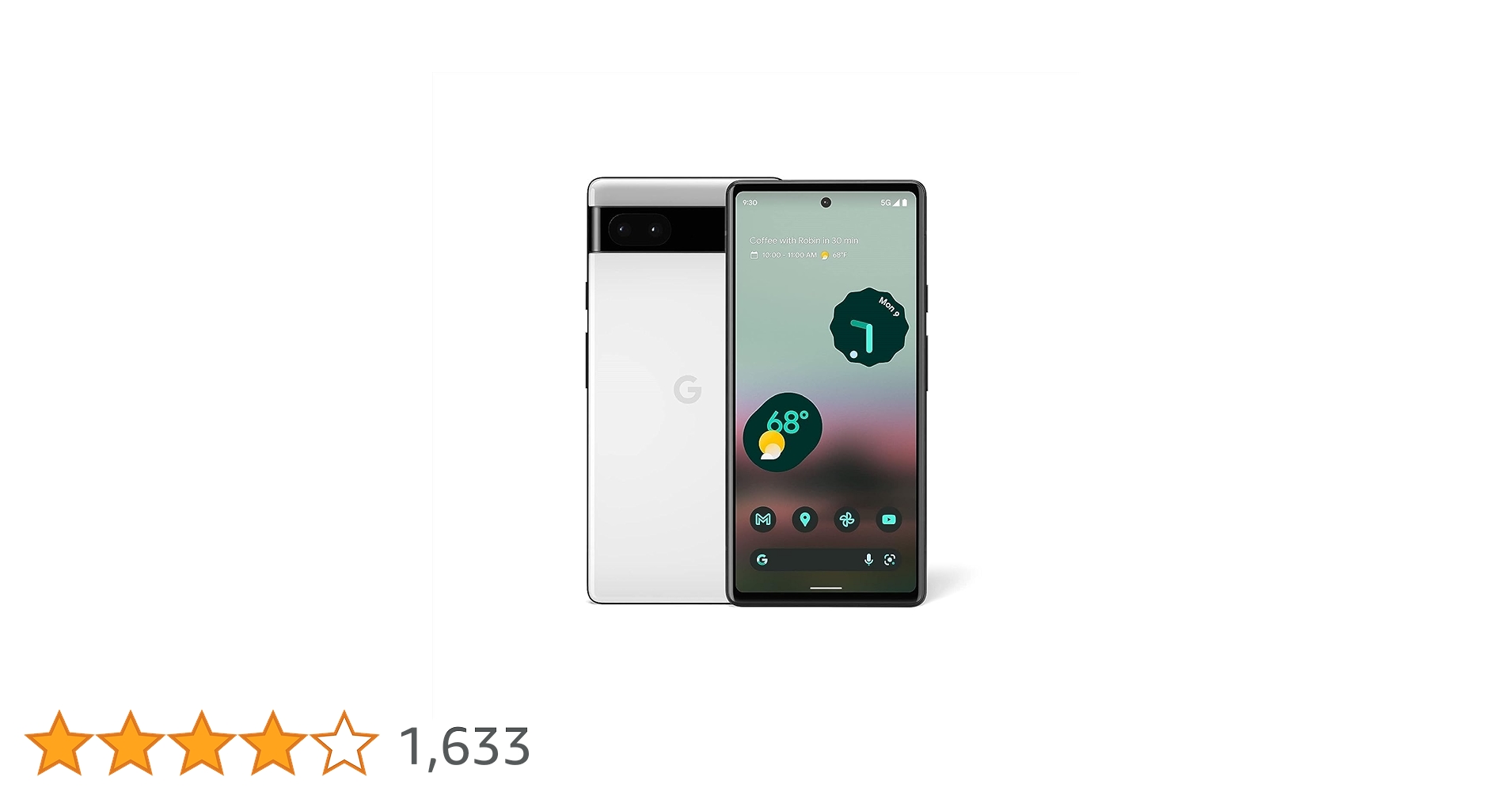 Google Pixel 6A - Smartphone 128GB, 6GB RAM, Dual Sim, Chalk