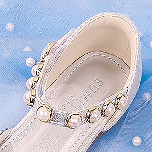 Girls Rhinestone Dress Shoes Glitter Sequins Closed Toe Party Wedding Flower Little Girl Kids Crystal Slippers4