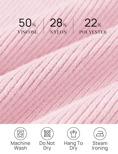 Image of ZESICA Women's Turtleneck Long Sleeve Shirts 2026 Spring Trendy Tops Slim Fitted Ribbed Knit Basic Casual Sweater