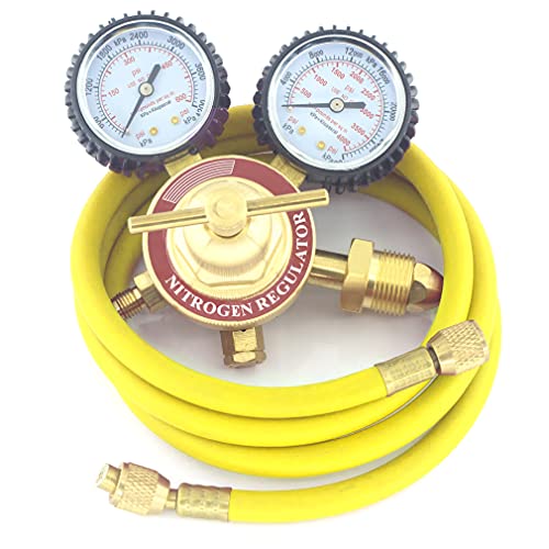RX WELD Nitrogen Regulator with 0-600 PSI Delivery Pressure Equipment Brass Inlet Outlet Connection Gauges with 6.6Ft…