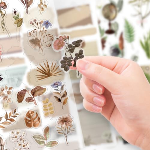 Image of 500PCS+ Vintage Aesthetic Stickers for Adults Waterproof Scrapbook Journal Daily Planner Diary Notebook Handbook Stickers Scrapbooking Supplies for DIY Paper Crafts Vinyl Sticker