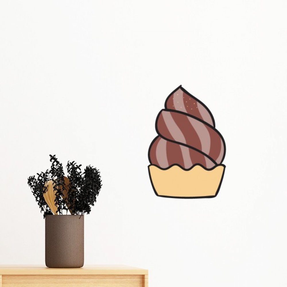 Flocons d'avoine au chocolat sticker mural amovible 80cm ivoire