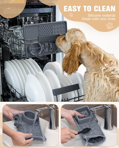 Slow Feeder Bowl, Licking Mat Water Bowl with Suction Cups,Pet Food Bowl for Medium Small Dogs Anti-Chocking Slow Feeding Interactive Bloat Stop Licking Pad for Dog/Cat Grooming Bathing and Training - Image 6