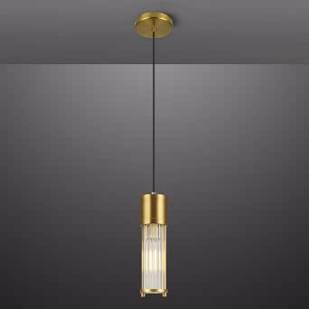 Brass Pendant Lights Kitchen Island,Modern Pendant Light with Glass Rod